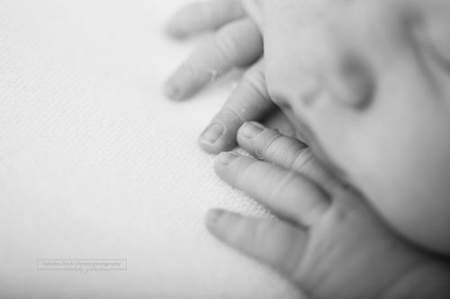 Makroaufnahme von 10 herzigen kleinen Fingerlein erstellt beim Neugeborenen Shooting