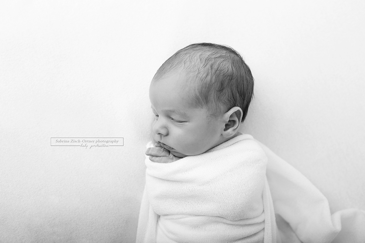 schwarz weiß Portrait Baby Foto