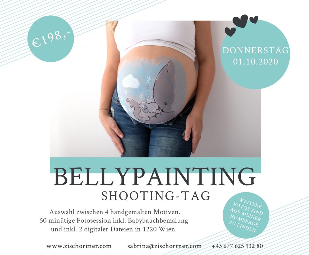 Bellypainting Shooting Babybauch Bemalung Aktion Wien von Sabrina Zisch-Ortner