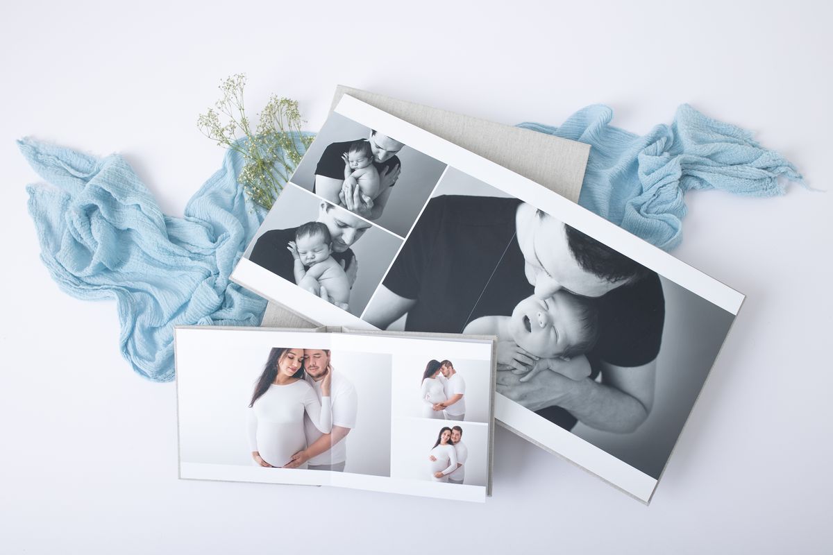 Papa und Tochter und Paarfotos bei Schwangerschaftsshooting im Fotoalbum