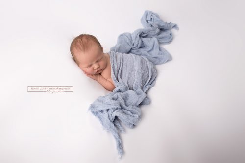 frisch geschlüpfter Babybub in blauem Tuch