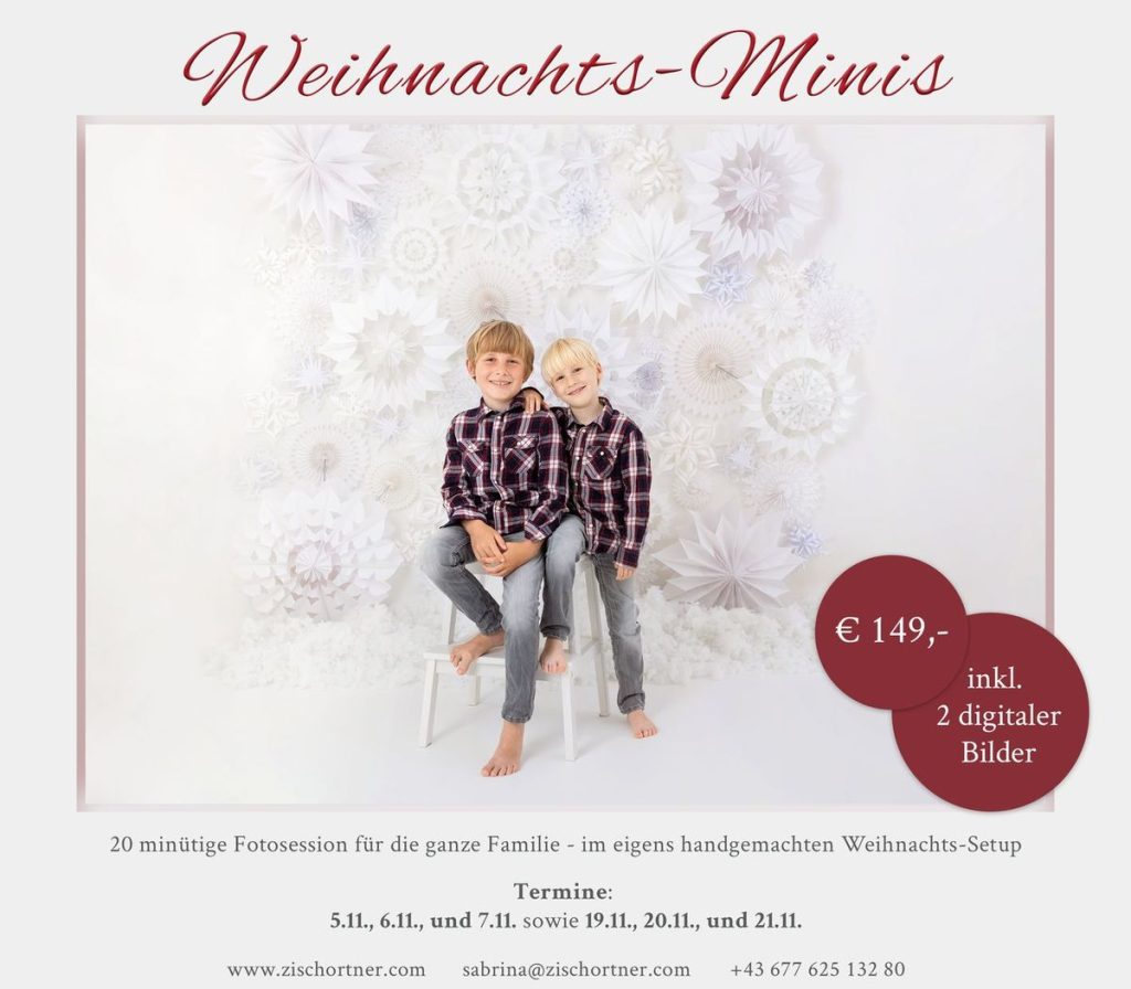 Weihnachtsmini Fotoshooting 2021 Familie Kinder Sabrina Zisch Ortner Wien